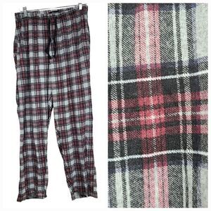 Men's XL Cotton Plaid Lounge Pants Comfy PJ Bottoms Pockets Drawstring Waist